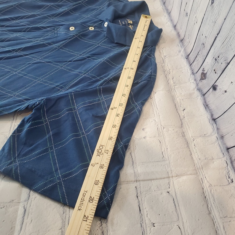 David Taylor Collection Men's Polo Size Medium Blue Print Golf Short Sleeve - Picture 10 of 10